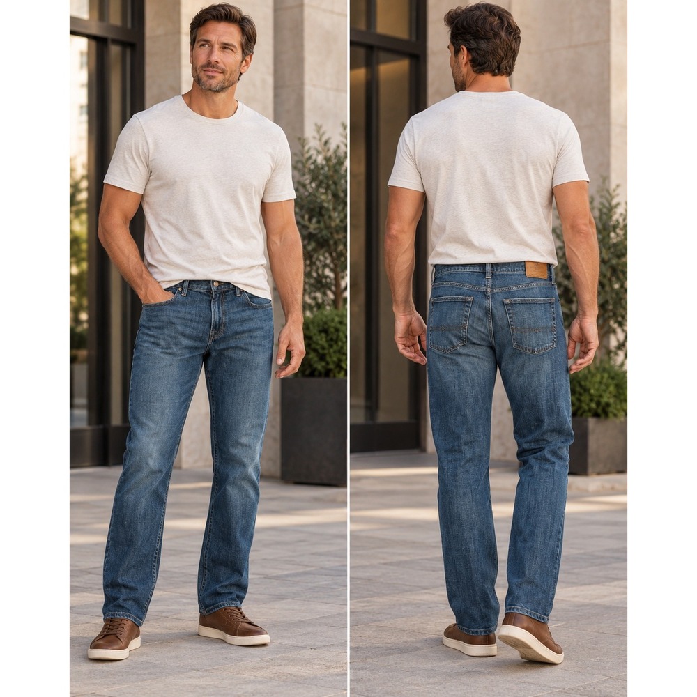 Lucky Brand 221 Straight Leg Jeans Mens W34 L32 Dark Wash Blue Denim Pants